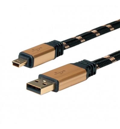 ROLINE GOLD USB 2.0 Cable, Type A - 5-Pin Mini 0.8 m
