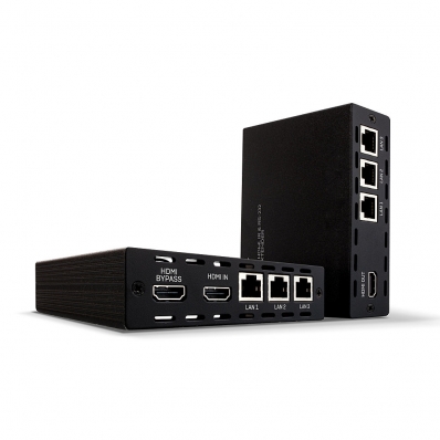 Lindy 100m Cat.6 HDMI, IR & RS-232 HDBaseT Extender with PoH & Ethernet Hub