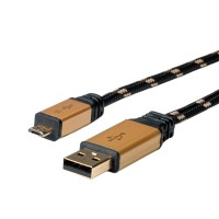ROLINE GOLD USB 2.0 Cable, USB Type A M - Micro USB B M 1.8 m
