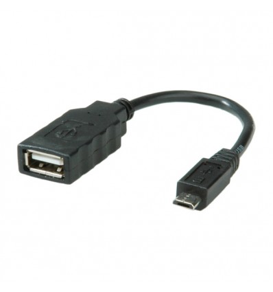 ROLINE USB 2.0 Cable, USB Type A F - Micro USB B M, OTG 0.15 m