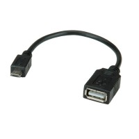 VALUE USB 2.0 Cable, USB Type A F - Micro USB B M, OTG 0.15 m