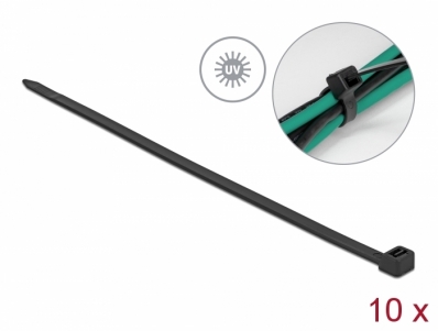 Delock Cable tie UV-resistant L 610 x W 9.0 mm black 10 pieces