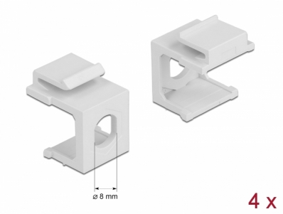Delock Keystone cover white with 8.0 mm hole 4 pieces