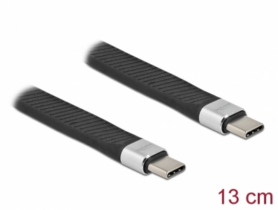 Delock USB 3.2 Gen 2 FPC Flat Ribbon Cable USB Type-C™ to USB Type-C™ 13 cm PD 5 A E-Marker