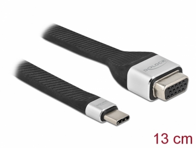 Delock FPC Flat Ribbon Cable USB Type-C™ to VGA (DP Alt Mode) 13 cm