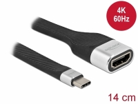 Delock FPC Flat Ribbon Cable USB Type-C™ to HDMI (DP Alt Mode) 4K 60 Hz 14 cm