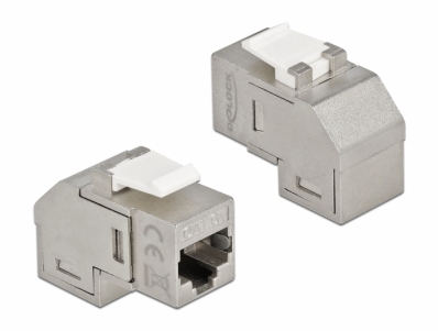 Delock Keystone Module RJ45 jack to RJ45 jack Cat.6A 90° angled