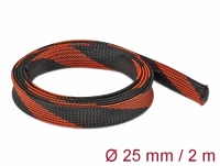 Delock Braided Sleeve stretchable 2 m x 25 mm black-red
