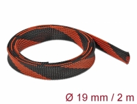 Delock Braided Sleeve stretchable 2 m x 19 mm black-red
