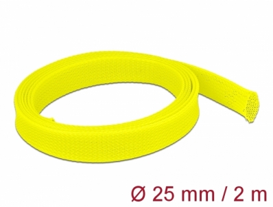 Delock Braided Sleeve stretchable 2 m x 25 mm yellow