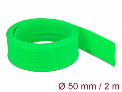 Delock Braided Sleeve stretchable 2 m x 50 mm green