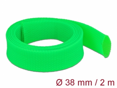 Delock Braided Sleeve stretchable 2 m x 38 mm green