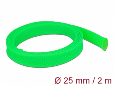Delock Braided Sleeve stretchable 2 m x 25 mm green