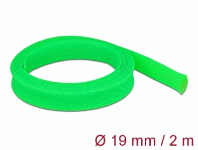 Delock Braided Sleeve stretchable 2 m x 19 mm green