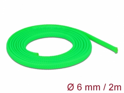 Delock Braided Sleeve stretchable 2 m x 6 mm green