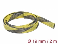 Delock Braided Sleeve stretchable 2 m x 19 mm black-yellow