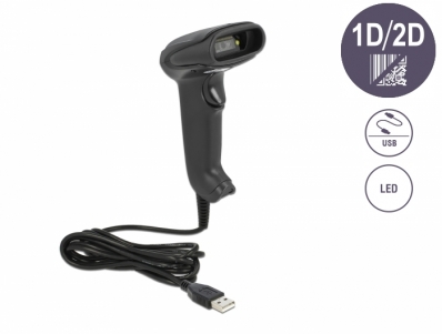 Delock USB Barcode Scanner 1D and 2D with connection cable - German Version