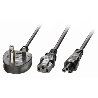 Lindy 2.5m UK 3 Pin to C13&C5 Mains Cable