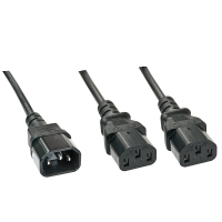 Lindy 1m C14 to 2 x C13 Mains Cable