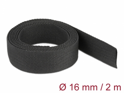Delock Fabric heat shrink tube 2 m x 16 mm shrinkage ratio 2:1 black