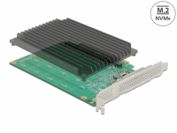 Delock PCI Express x16 Card to 4 x internal NVMe M.2 Key M with heat sink - Bifurcation