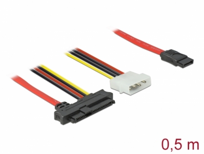 Delock Cable SAS SFF-8482 + Power > 1 x SATA 7 pin 0.5 m