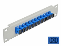 Delock 10″ Fiber Optic Patch Panel 12 Port SC Simplex blue 1U grey