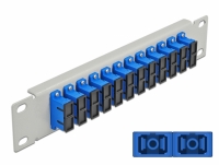 Delock 10″ Fiber Optic Patch Panel 12 Port SC Duplex blue 1U grey