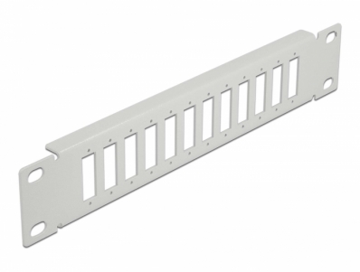 Delock 10″ Fiber Optic Patch Panel 12 Port for SC Duplex / LC Quad 1U grey