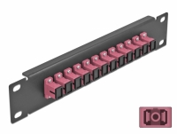 Delock 10″ Fiber Optic Patch Panel 12 Port SC Simplex violet 1U black