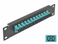 Delock 10″ Fiber Optic Patch Panel 12 Port SC Simplex aqua 1U black