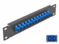 Delock 10″ Fiber Optic Patch Panel 12 Port SC Simplex blue 1U black