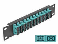 Delock 10″ Fiber Optic Patch Panel 12 Port SC Duplex aqua 1U black