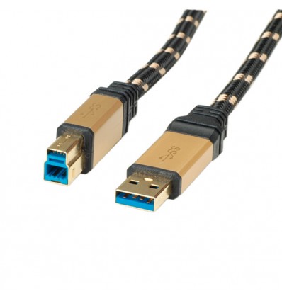 ROLINE GOLD USB 3.0 Cable, Type A M - B M 0.8 m