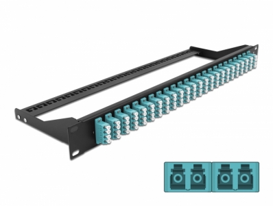 Delock 19″ Fibre Patch Panel 24 port LC Quad aqua