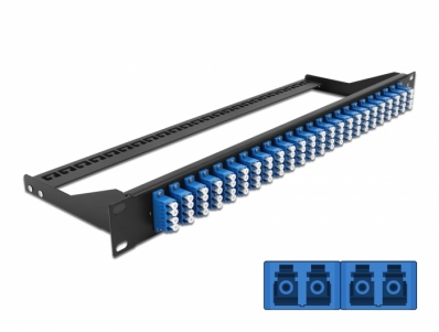 Delock 19″ Fibre Patch Panel 24 port LC Quad blue