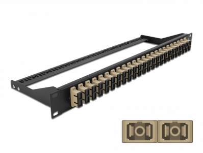 Delock 19″ Fibre Patch Panel 24 port SC Duplex beige