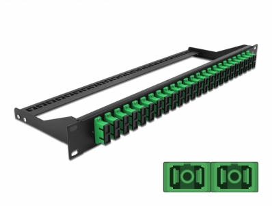 Delock 19″ Fibre Patch Panel 24 port SC Duplex green