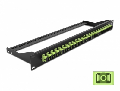 Delock 19″ Fibre Patch Panel 24 port SC Simplex limegreen