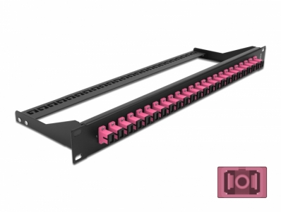 Delock 19″ Fibre Patch Panel 24 port SC Simplex violet