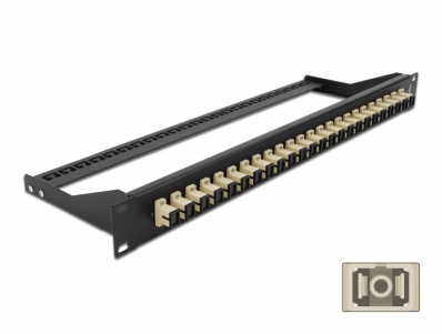 Delock 19″ Fibre Patch Panel 24 port SC Simplex beige