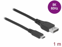 Delock Bidirectional USB Type-C™ to DisplayPort Cable (DP Alt Mode) 8K 60 Hz 1 m DP 8K certified