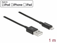 Delock USB data and power cable for iPhone™, iPad™, iPod™ black 1 m
