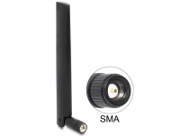 Delock LTE Antenna (50 pieces) SMA -0.8 - 3.0 dBi omnidirectional with flexible joint black bulk