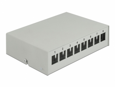 Delock Keystone Patch Panel 8 Port grey