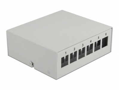 Delock Keystone Patch Panel 6 Port grey