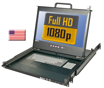 Lindy Full HD DVI 17" / 44cm LCD KVM Terminal PRO USB 2.0, US Layout