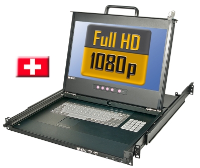 Lindy Full HD DVI 17"/ 44cm LCD KVM Terminal PRO USB 2.0, CH Layout