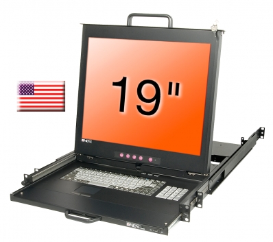 Lindy 19" LCD KVM Console Dual Rail, US layout