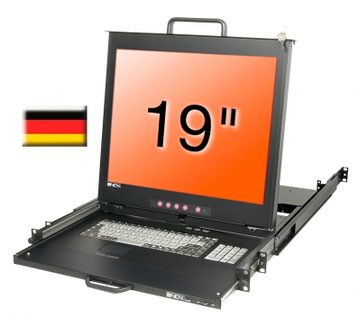 Lindy 19" LCD KVM Console Dual Rail, DE layout